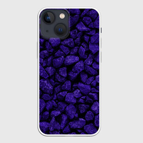 Чехол для iPhone 13 mini с принтом Purple tone в Рязани,  |  | abstraction | forms | gravel | pebbles | purple | stones | texture | абстракция | галька | гравий | камни | текстура | фиолетовый | формы