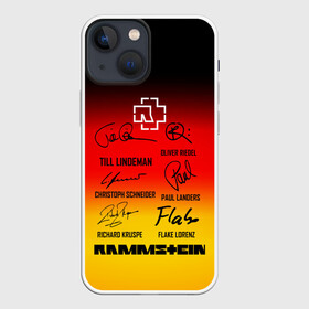 Чехол для iPhone 13 mini с принтом RAMMSTEIN АВТОГРАФЫ УЧАСТНИКОВ в Рязани,  |  | du hast | mein herz | rammstein | rammstein sonne. | группа rammstein | ду хаст | песня рамштайн | рамштайн | тилль линдеманн