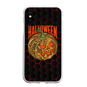 Чехол для iPhone XS Max матовый с принтом Halloween в Рязани, Силикон | Область печати: задняя сторона чехла, без боковых панелей | Тематика изображения на принте: blood | diablo | haloween | horror | дьявол | зомби | кости | кровь | мозги | мясо | страшилка | ужасы | хеллоуин | хелоуин