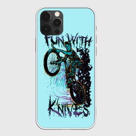 Чехол для iPhone 12 Pro Max с принтом Забава с ножами в Рязани, Силикон |  | Тематика изображения на принте: велосипеды | велоспорт | забавы с ножами | кислота. | ножи | экстремальный спорт | экстрим