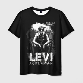 Мужская футболка 3D с принтом LEVI ACKERMAN. LONELINESS в Рязани, 100% полиэфир | прямой крой, круглый вырез горловины, длина до линии бедер | Тематика изображения на принте: anime | attack on titan | аниме | армин арлерт | атак он титан | атака на титанов | атака титанов | великаны | гарнизон | колоссальный | леви | легион разведки | лого | манга | микаса аккерман | разведкорпус