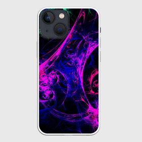 Чехол для iPhone 13 mini с принтом GambaTR в Рязани,  |  | abstraction | colorful | dark | fractal | glow | patterns | shapes | tangled | texture | абстракция | запутанный | разноцветный | свечение | текстура | темный | узоры | формы | фрактал