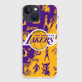 Чехол для iPhone 13 mini с принтом КОБИ БРАЙАНТ в Рязани,  |  | 24 lakers | kobe bryant | lakers | los angeles lakers | баскетбол. | коби брайант | лос анджелес лейкерс | лосанджелес лейкерс