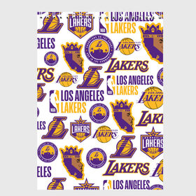 Скетчбук с принтом LAKERS LOGO в Рязани, 100% бумага
 | 48 листов, плотность листов — 100 г/м2, плотность картонной обложки — 250 г/м2. Листы скреплены сверху удобной пружинной спиралью | 24 lakers | kobe bryant | lakers | los angeles lakers | баскетбол. | коби брайант | лос анджелес лейкерс | лосанджелес лейкерс