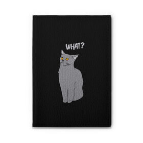 Обложка для автодокументов с принтом What cat в Рязани, натуральная кожа |  размер 19,9*13 см; внутри 4 больших “конверта” для документов и один маленький отдел — туда идеально встанут права | cat | kitten | kitty | what кот | британская кошка | британский кот | в смысле | взгляд | вопрос | вопросительный знак | глаза кота | животные | кот мем | котенок | котик | котята | кошак | кошка | мемы