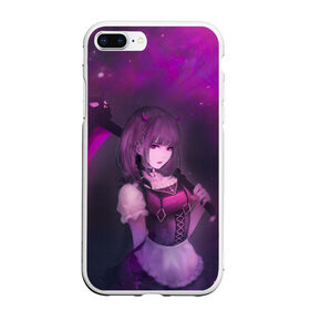 Чехол для iPhone 7Plus/8 Plus матовый с принтом Anime girl demon в Рязани, Силикон | Область печати: задняя сторона чехла, без боковых панелей | anime | demon | girl | аниме | девушка | демон | коса | рога