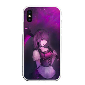 Чехол для iPhone XS Max матовый с принтом Anime girl demon в Рязани, Силикон | Область печати: задняя сторона чехла, без боковых панелей | Тематика изображения на принте: anime | demon | girl | аниме | девушка | демон | коса | рога