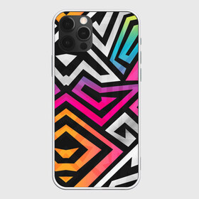 Чехол для iPhone 12 Pro Max с принтом GRAFFITY в Рязани, Силикон |  | абстракция | геометрия | ломаные линии | неон | полоски | разноцветный принт | яркие цвета
