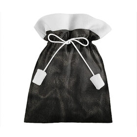 Подарочный 3D мешок с принтом Черная кожа в Рязани, 100% полиэстер | Размер: 29*39 см | кожа | кожанка | косуха | рельеф | складки | текстура | черный