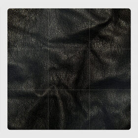 Магнитный плакат 3Х3 с принтом Черная кожа в Рязани, Полимерный материал с магнитным слоем | 9 деталей размером 9*9 см | кожа | кожанка | косуха | рельеф | складки | текстура | черный