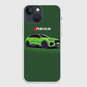 Чехол для iPhone 13 mini с принтом AUDI RS Q3 | АУДИ СПОРТ (Z) в Рязани,  |  | audi | auto | perfomance | q3 | rs | rs q3 | rsq3 | sport | авто | автомобиль | автомобильные | ауди | бренд | ку 3 | ку3 | марка | машины | перфоманс | рс | спорт