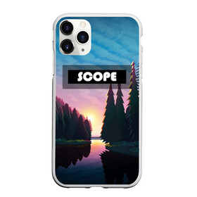 Чехол для iPhone 11 Pro матовый с принтом SCOPE в Рязани, Силикон |  | Тематика изображения на принте: вечернее небо | голубое небо | деревья | закат | лес | неоновая надпись | озеро | река