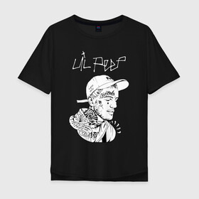 Мужская футболка хлопок Oversize с принтом LIL PEEP в Рязани, 100% хлопок | свободный крой, круглый ворот, “спинка” длиннее передней части | lil peep | rap. | легенда | лил пип | лил пип песни | лила пипа | музыка | реп