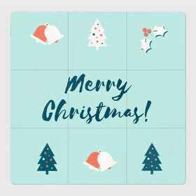 Магнитный плакат 3Х3 с принтом merry christmas, рождество в Рязани, Полимерный материал с магнитным слоем | 9 деталей размером 9*9 см | 