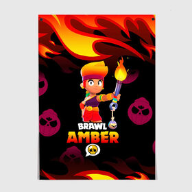 Постер с принтом BRAWL STARS AMBER. в Рязани, 100% бумага
 | бумага, плотность 150 мг. Матовая, но за счет высокого коэффициента гладкости имеет небольшой блеск и дает на свету блики, но в отличии от глянцевой бумаги не покрыта лаком | 8 bit | amber | brawl stars | colette | crow | gale | leon | max | mecha | mecha crow | mr.p | sally leon | shark | tara | virus 8 bit | werewolf leon | акула | амбер | берли | бравл старс | ворон | коллет | макс | оборотень