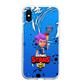 Чехол для iPhone XS Max матовый с принтом BRAWL STARS SHELLY \ PSG. в Рязани, Силикон | Область печати: задняя сторона чехла, без боковых панелей | Тематика изображения на принте: 8 bit | amber | brawl stars | crow | gale | leon | max | mecha | mecha crow | mr.p | psg | sally leon | shark | shelly | tara | virus 8 bit | werewolf leon | акула | амбер | берли | бравл старс | ворон | макс | оборотень | псж | шелли