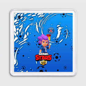 Магнит 55*55 с принтом BRAWL STARS SHELLY \ PSG. в Рязани, Пластик | Размер: 65*65 мм; Размер печати: 55*55 мм | 8 bit | amber | brawl stars | crow | gale | leon | max | mecha | mecha crow | mr.p | psg | sally leon | shark | shelly | tara | virus 8 bit | werewolf leon | акула | амбер | берли | бравл старс | ворон | макс | оборотень | псж | шелли