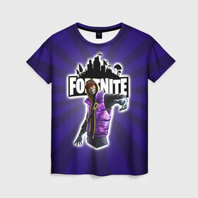 Женская футболка 3D с принтом FORTNITE в Рязани, 100% полиэфир ( синтетическое хлопкоподобное полотно) | прямой крой, круглый вырез горловины, длина до линии бедер | компьютерная игра | логотип игры | логотип фортнайт | персонаж из фортнайт | подарок ребёнку | фортнайт