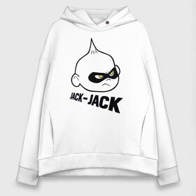 Женское худи Oversize хлопок с принтом Jack-Jack в Рязани, френч-терри — 70% хлопок, 30% полиэстер. Мягкий теплый начес внутри —100% хлопок | боковые карманы, эластичные манжеты и нижняя кромка, капюшон на магнитной кнопке | Тематика изображения на принте: disney | pixar | the incredibles | vdkimel | дисней | пиксар | суперсемейка