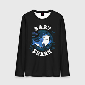 Мужской лонгслив 3D с принтом Baby shark в Рязани, 100% полиэстер | длинные рукава, круглый вырез горловины, полуприлегающий силуэт | baby shark | daddy shark | family shark | grandma shark | grandpa shark | mommy shark | бабушка акула | дедушка акула | мама акула | отец акула | ребенок акула | семья акул