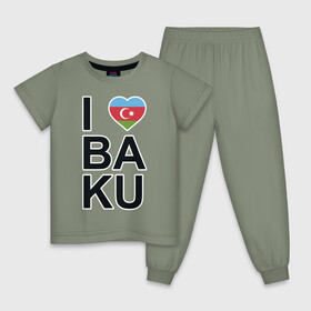 Детская пижама хлопок с принтом Baku в Рязани, 100% хлопок |  брюки и футболка прямого кроя, без карманов, на брюках мягкая резинка на поясе и по низу штанин
 | Тематика изображения на принте: azerbaijan | baku | азербайджан | баку | герб | флаг