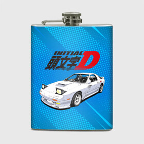 Фляга с принтом INITIAL D. в Рязани, металлический корпус | емкость 0,22 л, размер 125 х 94 мм. Виниловая наклейка запечатывается полностью | Тематика изображения на принте: initial d | аниме | гонки | инициал ди | король дрифта | уличные гонки | фильм