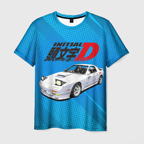 Мужская футболка 3D с принтом INITIAL D. в Рязани, 100% полиэфир | прямой крой, круглый вырез горловины, длина до линии бедер | Тематика изображения на принте: initial d | аниме | гонки | инициал ди | король дрифта | уличные гонки | фильм