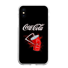 Чехол для iPhone XS Max матовый с принтом Coca Cola в Рязани, Силикон | Область печати: задняя сторона чехла, без боковых панелей | Тематика изображения на принте: coca cola | газировка | кола | лето | лимонад | свежесть | стакан