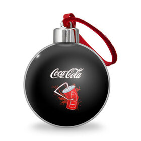 Ёлочный шар с принтом Coca Cola в Рязани, Пластик | Диаметр: 77 мм | Тематика изображения на принте: coca cola | газировка | кола | лето | лимонад | свежесть | стакан