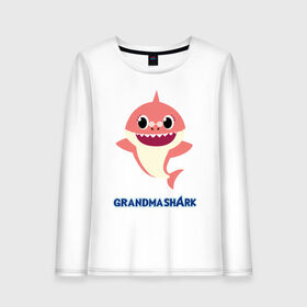 Женский лонгслив хлопок с принтом Baby Shark Grandma в Рязани, 100% хлопок |  | 