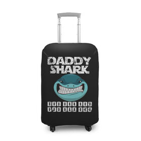 Чехол для чемодана 3D с принтом Daddy shark в Рязани, 86% полиэфир, 14% спандекс | двустороннее нанесение принта, прорези для ручек и колес | baby shark | daddy shark | family shark | grandma shark | grandpa shark | mommy shark | бабушка акула | дедушка акула | мама акула | отец акула | ребенок акула | семья акул