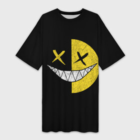 Платье-футболка 3D с принтом SMILE в Рязани,  |  | глаза крестики | злой смайл | зубы | контраст | смайл | эмоция