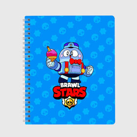 Тетрадь с принтом Brawl Stars/LOU в Рязани, 100% бумага | 48 листов, плотность листов — 60 г/м2, плотность картонной обложки — 250 г/м2. Листы скреплены сбоку удобной пружинной спиралью. Уголки страниц и обложки скругленные. Цвет линий — светло-серый
 | brawl stars | crow | king lou | leon | lou | sandy | sprout | surge | боец | бравл старс | бравлер | браво | вольт | герои | девочкам | детям | зимний | король лу | лед | леон | логотипы игр | лоу | лу | мальчикам | мороженое | персона