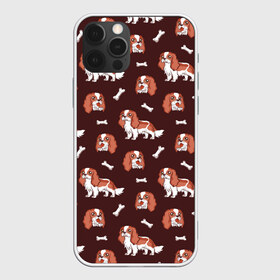 Чехол для iPhone 12 Pro Max с принтом Спаниели в Рязани, Силикон |  | art | cavalier | charles | cute | dog | english | king | little | small | spaniel | английский | арт | иллюстрация | кавалер | кинг | косточки | маленький | милота | милые | милый | мини | песики | порода | собака | собачки | спаниель