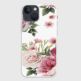 Чехол для iPhone 13 mini с принтом Розовые розы в Рязани,  |  | pink | rose | букет | розовое настроение | цветы