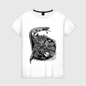 Женская футболка хлопок с принтом Улитка в Рязани, 100% хлопок | прямой крой, круглый вырез горловины, длина до линии бедер, слегка спущенное плечо | snail | буква 