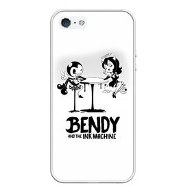 Чехол для iPhone 5/5S матовый с принтом Bendy And The Ink Machine в Рязани, Силикон | Область печати: задняя сторона чехла, без боковых панелей | bendy | bendy and the ink machine | бенди | бени | бенни | бэнди | детская | детям | игра | капли | компьютерная игра | краска | машина | подтеки | ужастик | чернила | чернильная