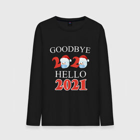 Мужской лонгслив хлопок с принтом Goodbye 2020 hello 2021. в Рязани, 100% хлопок |  | 