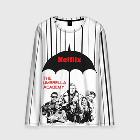 Мужской лонгслив 3D с принтом The Umbrella Academy Season 3 в Рязани, 100% полиэстер | длинные рукава, круглый вырез горловины, полуприлегающий силуэт | netflix | rain | superheroes | the umbrella academy | tv series | umbrella | академия амбрелла | дождь | зонтик | нетфликс | сериал | супергерои