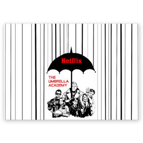 Поздравительная открытка с принтом The Umbrella Academy Season 3 в Рязани, 100% бумага | плотность бумаги 280 г/м2, матовая, на обратной стороне линовка и место для марки
 | Тематика изображения на принте: netflix | rain | superheroes | the umbrella academy | tv series | umbrella | академия амбрелла | дождь | зонтик | нетфликс | сериал | супергерои