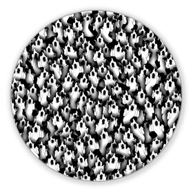 Коврик для мышки круглый с принтом Haunted Family Призраки в Рязани, резина и полиэстер | круглая форма, изображение наносится на всю лицевую часть | hip hop | kizaru | rap | паттерн | приведение | призрак | рэп | толпа | хип хоп