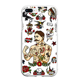 Чехол для iPhone 7Plus/8 Plus матовый с принтом HIPSTER TATTOO в Рязани, Силикон | Область печати: задняя сторона чехла, без боковых панелей | Тематика изображения на принте: hipsters | tattoo | девушка в тату | птицы | тату | усы | хипстер | хипстеры | черепа и розы | черепа и цветы | чёрная пантера | чувак | это борода. | я есть стиль