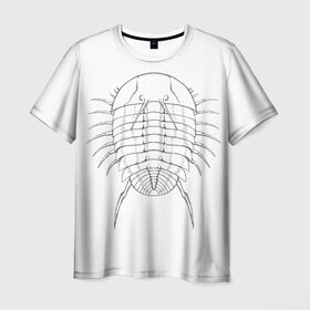 Мужская футболка 3D с принтом трилобит агрессивный в Рязани, 100% полиэфир | прямой крой, круглый вырез горловины, длина до линии бедер | агрессия | доисторические животные | жуткие животные | насекомые | палеонтология | трилобиты