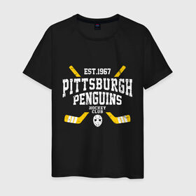 Мужская футболка хлопок с принтом Pittsburgh Penguins в Рязани, 100% хлопок | прямой крой, круглый вырез горловины, длина до линии бедер, слегка спущенное плечо. | hockey | nhl | penguins | pittsburg | pittsburgh | pittsburgh penguins | usa | нхл | пингвинз | питтсбург | питтсбург пингвинз | спорт | сша | хоккей | шайба