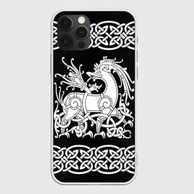 Чехол для iPhone 12 Pro Max с принтом Рингерике олень белый 3D в Рязани, Силикон |  | белый | викинги | вязь | олень | орнамент | рингерике | скандинавский | тату | узор