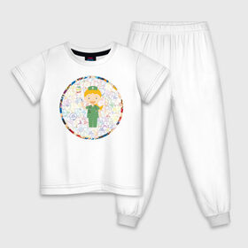 Детская пижама хлопок с принтом Медсестра АнтиПсихоВирус в Рязани, 100% хлопок |  брюки и футболка прямого кроя, без карманов, на брюках мягкая резинка на поясе и по низу штанин
 | 