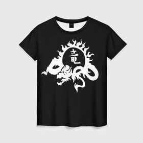 Женская футболка 3D с принтом Ребёнок на китайском в Рязани, 100% полиэфир ( синтетическое хлопкоподобное полотно) | прямой крой, круглый вырез горловины, длина до линии бедер | восток. | драконы | иероглифы | китайский иероглиф | солнце | татуировки