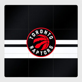 Магнитный плакат 3Х3 с принтом TORONTO RAPTORS в Рязани, Полимерный материал с магнитным слоем | 9 деталей размером 9*9 см | basketball | canada | logo | nba | raptors | sport | team | toronto | usa | баскетбол | канада | логотип | мяч | нба | полосы | рэпторс | спорт | сша | торонто | черный