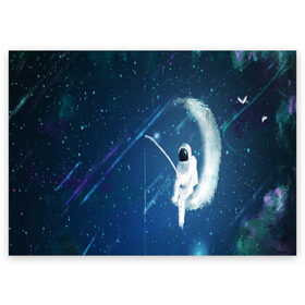 Поздравительная открытка с принтом Космонавт в Рязани, 100% бумага | плотность бумаги 280 г/м2, матовая, на обратной стороне линовка и место для марки
 | cosmonavt | galaxy | nasa | nebula | space | star | абстракция | астронавт | вселенная | галактика | звезда | звезды | космический | космонавт | наса | планеты | скафандр