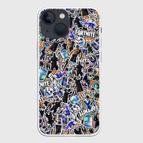 Чехол для iPhone 13 mini с принтом Fortnite Sticker Bombing в Рязани,  |  | fortnite | game | игра | персонажи | стикер бомбинг | фортнайт